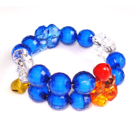 Blau-transparente Beads mit vierblättrigen Kle