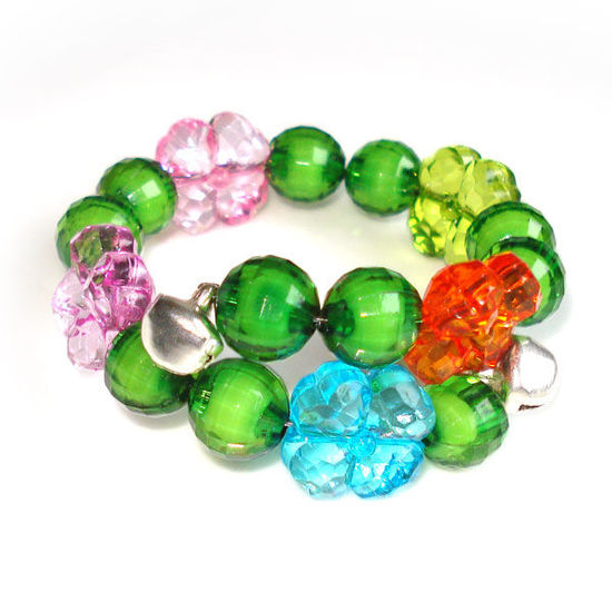 Grün-transparente Beads mit vierblättrigen Kl