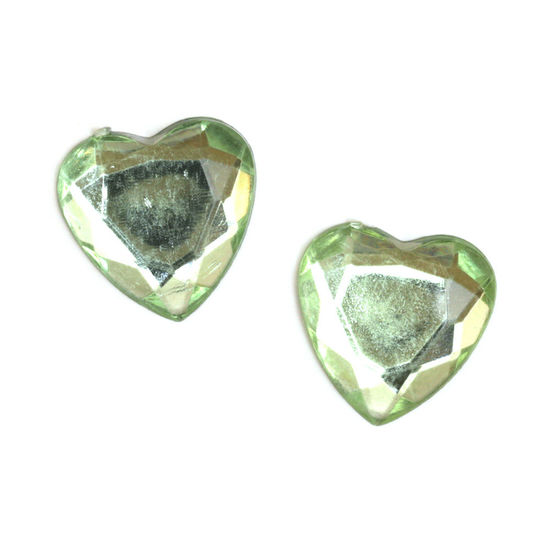 Hellgrüne facettierte Herzen aus Acryl