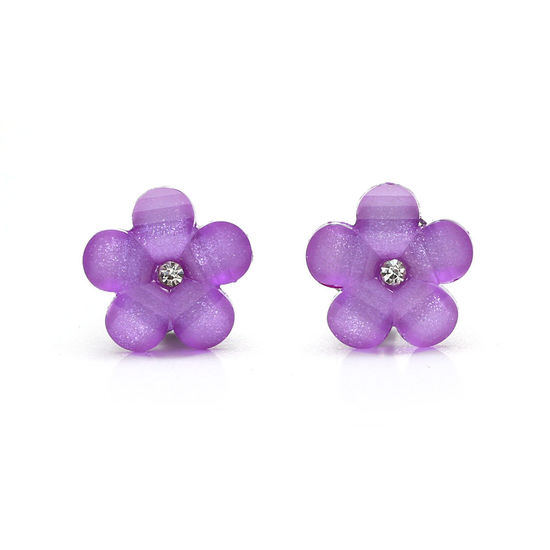 Violette Blumen mit Strassstein und Kristalleffekt