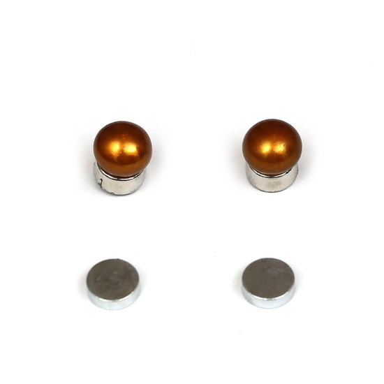 Goldbraune Perlen aus Süßwasserkultur in button Form, 7-7,5mm, Qualität AA
